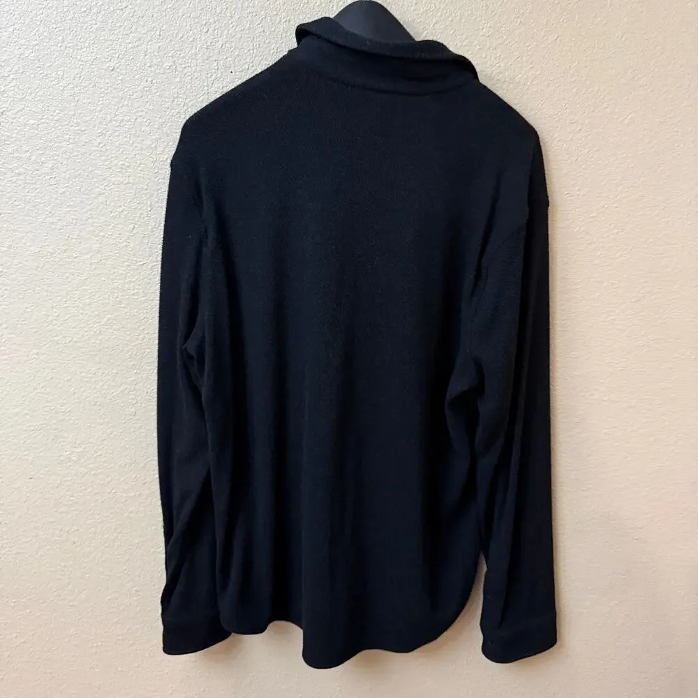 Faherty Men's Legend sweater shirt black L button stretch soft breathable EUC